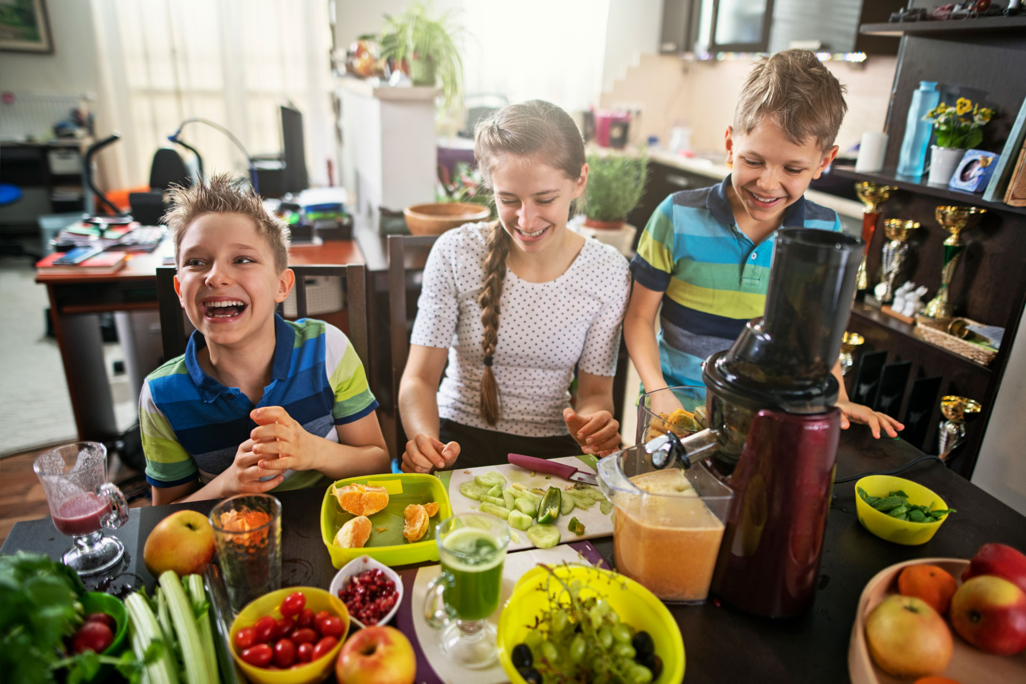 youth preparing healthy food